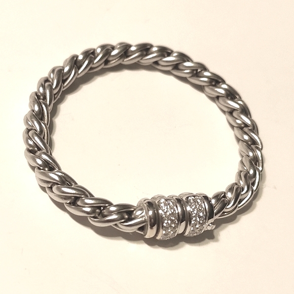 White Gold Rope Diamond Bracelet - Picture 8 of 16